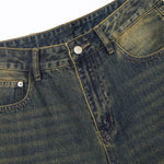 Mud Dyeing Wash Denim Ripped Jeans-INNBLAC Fashion Apparel