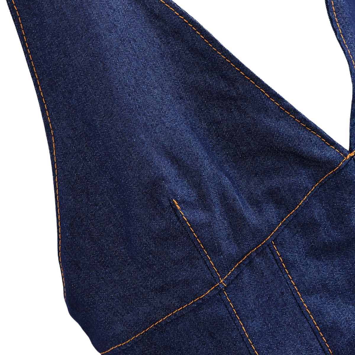 Falda vaquera con bordado de perlas y lavado vintage