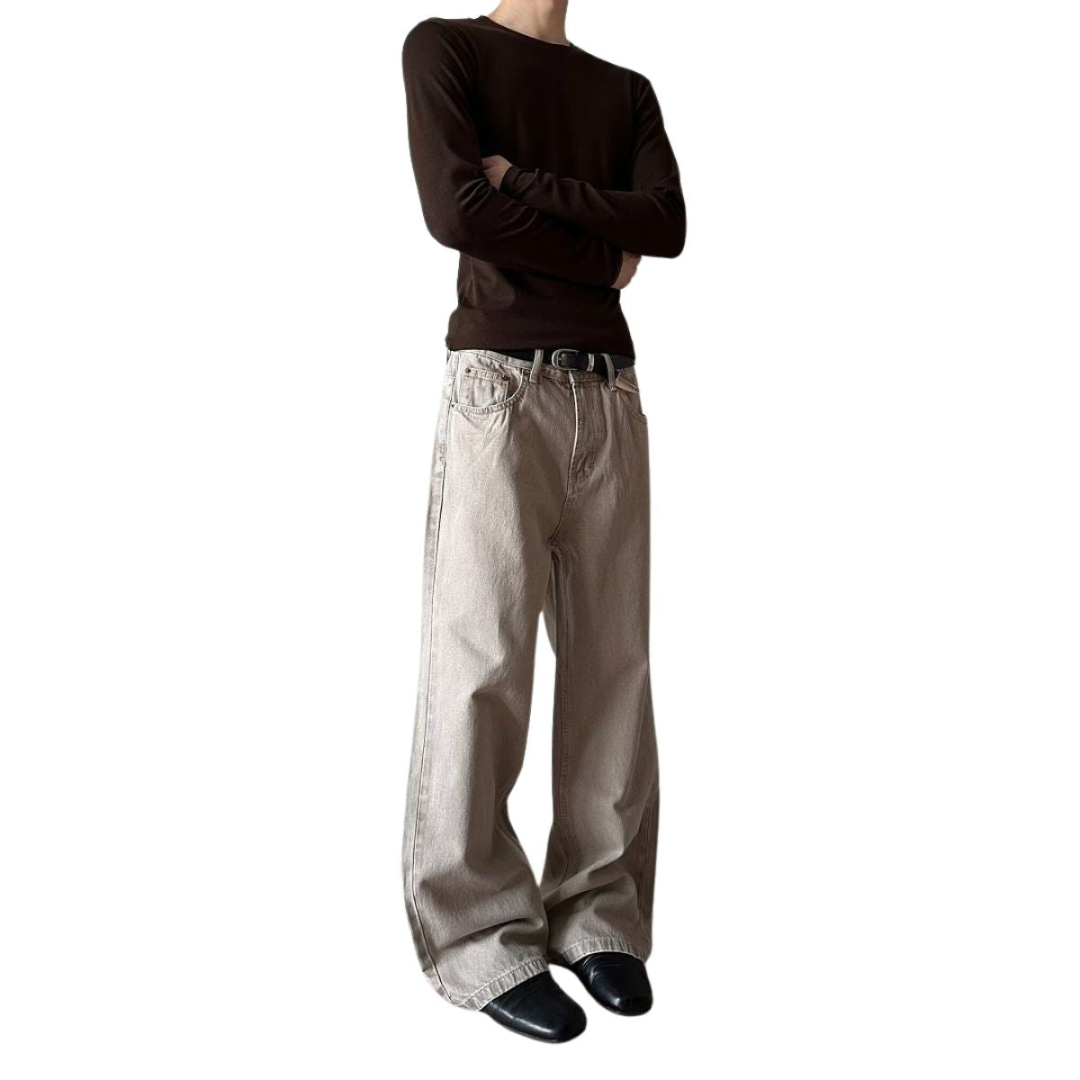Minimalist Washed Straight Leg Denim Jeans