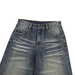 Loose Straight‑Leg Vintage Whiskered Jeans