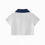 Contrast Panel Y2K Athletic Crop Tee
