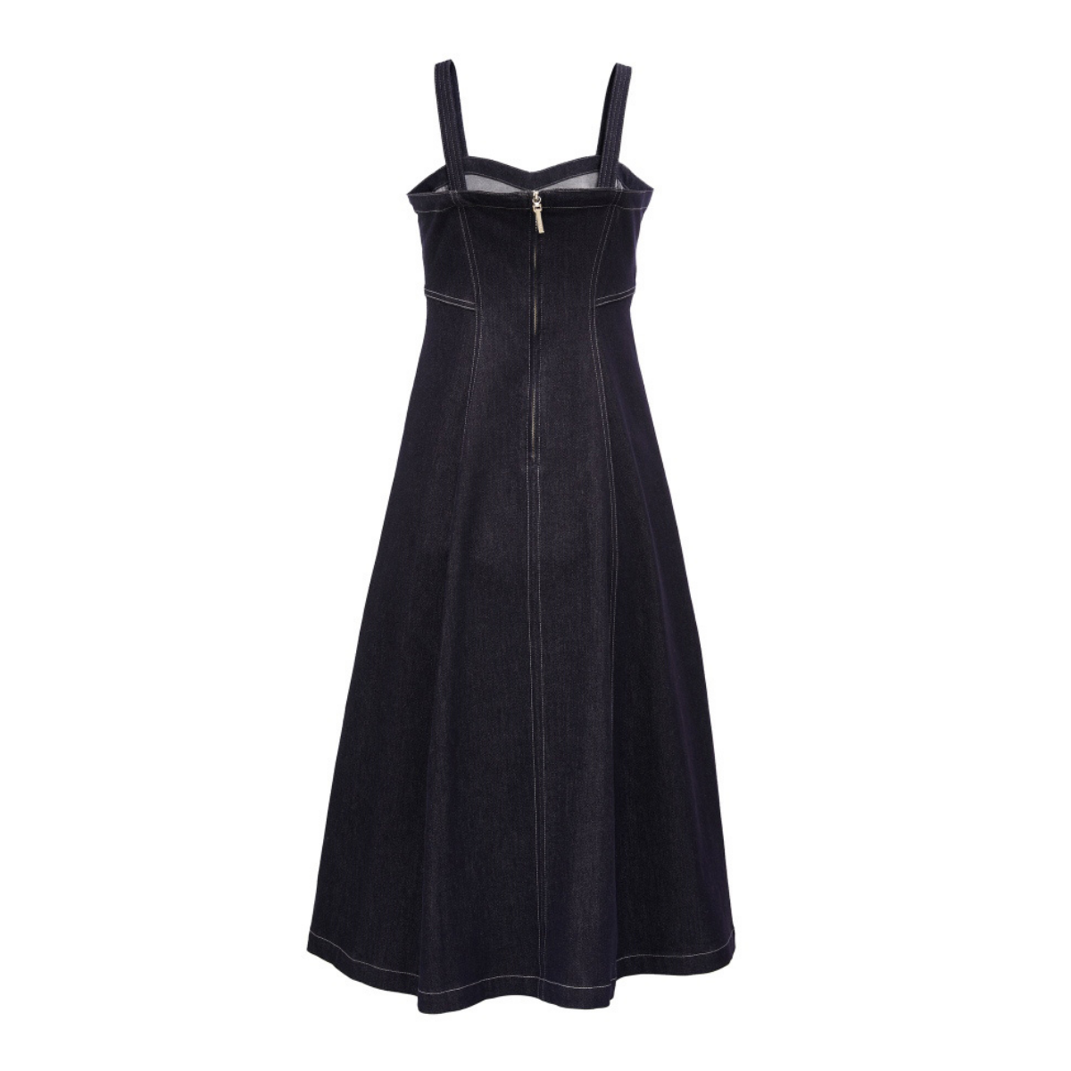 Women's Indigo Denim A-Line Midi Dress