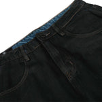 Men's Distressed Washed Denim Curved Pants Loose Wide Leg Street