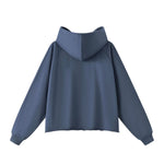 Boxy Raw‑Edge Distressed Hem Drop‑Shoulder Hoodie