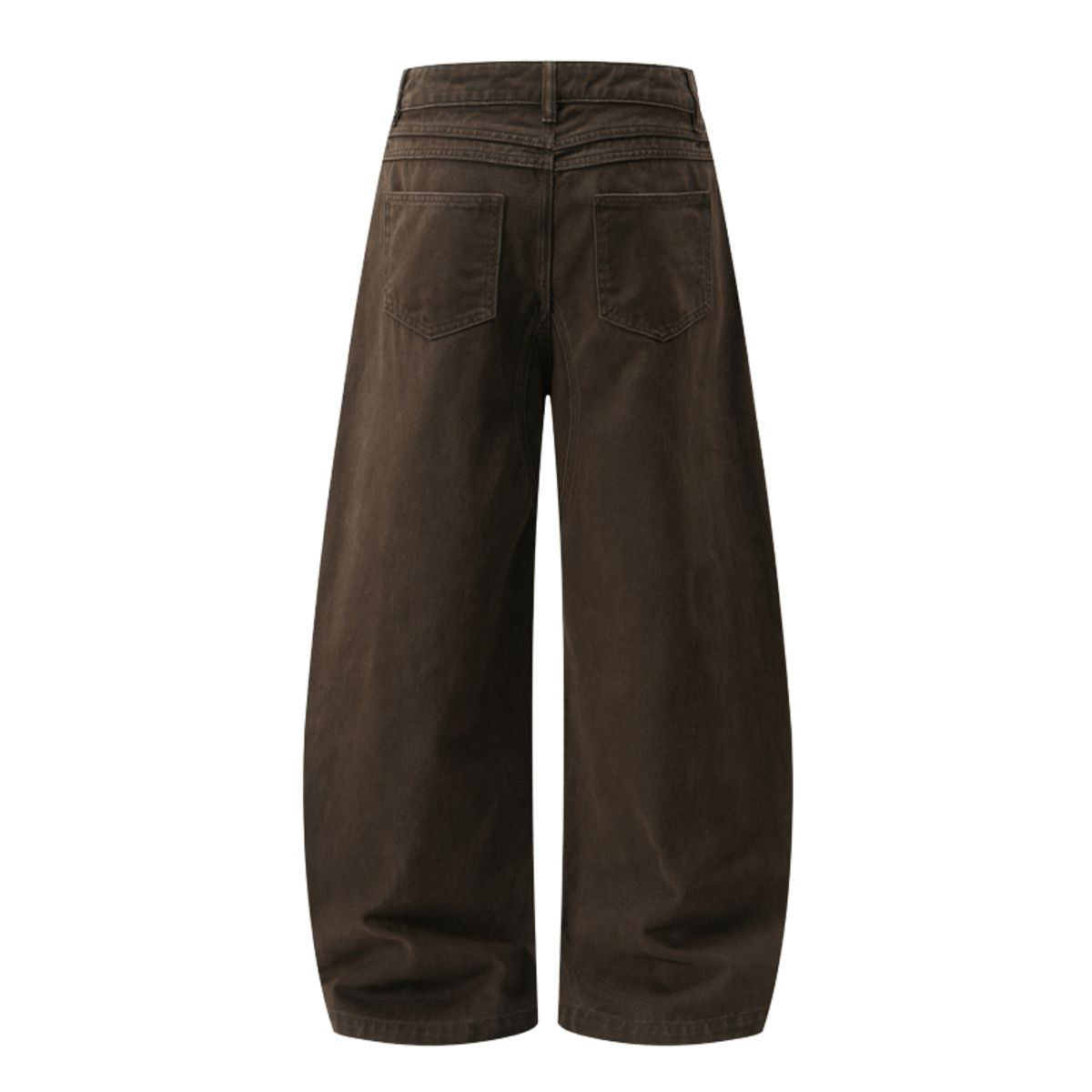 Vintage Washed Curved‑Seam Baggy Wide‑Leg Trousers