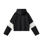 Lace Cutout Spliced Hooded Sweatshirt