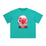 Valentine Roses Globe Graphic Tee-INNBLAC Fashion Apparel