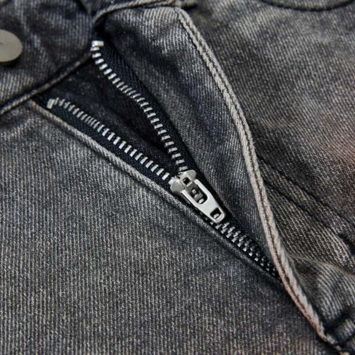 Men's Distressed Washed Denim Cargo Pants Wide Leg Paint Tie-Dye Unique