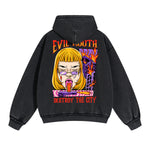 Evil Mouth Double Slider Zip Hoodie-INNBLAC Fashion Apparel