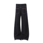 Vintage Washed Asymmetric Side Split Barrel Leg Jeans
