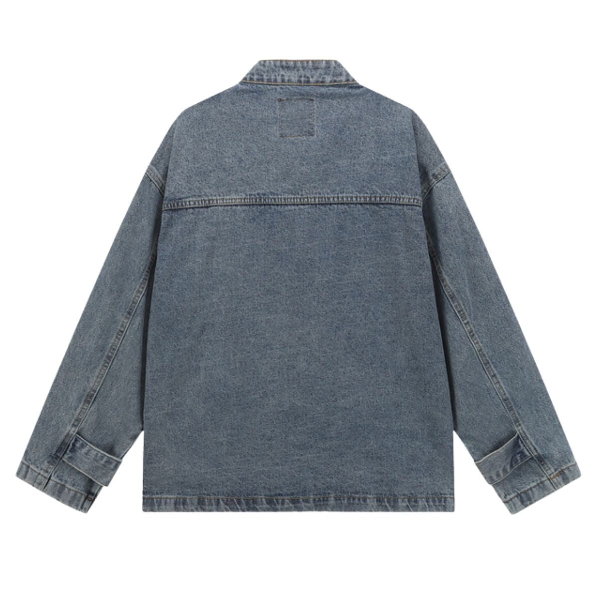 Heavy Washed Distressed Retro Simple Casual Denim Jacket