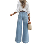 Women's High Waist Wide Leg Denim Jeans