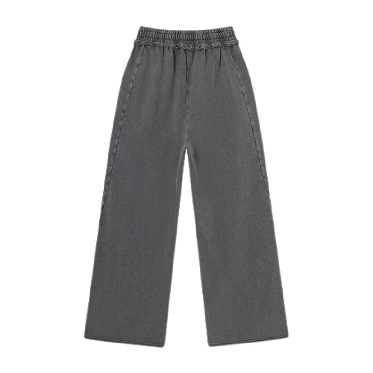Streetwear Vintage Batik Washed Distressed Spliced Wide Leg Pants