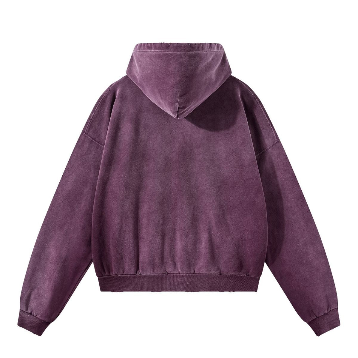 Monkey Wash Ripped Distressed Cotton Pullover Hoodie