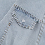 Unisex Retro Street Washed Patchwork Denim Jacket