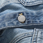 Shorts vaqueros con mariposas bordadas y adornados con perlas