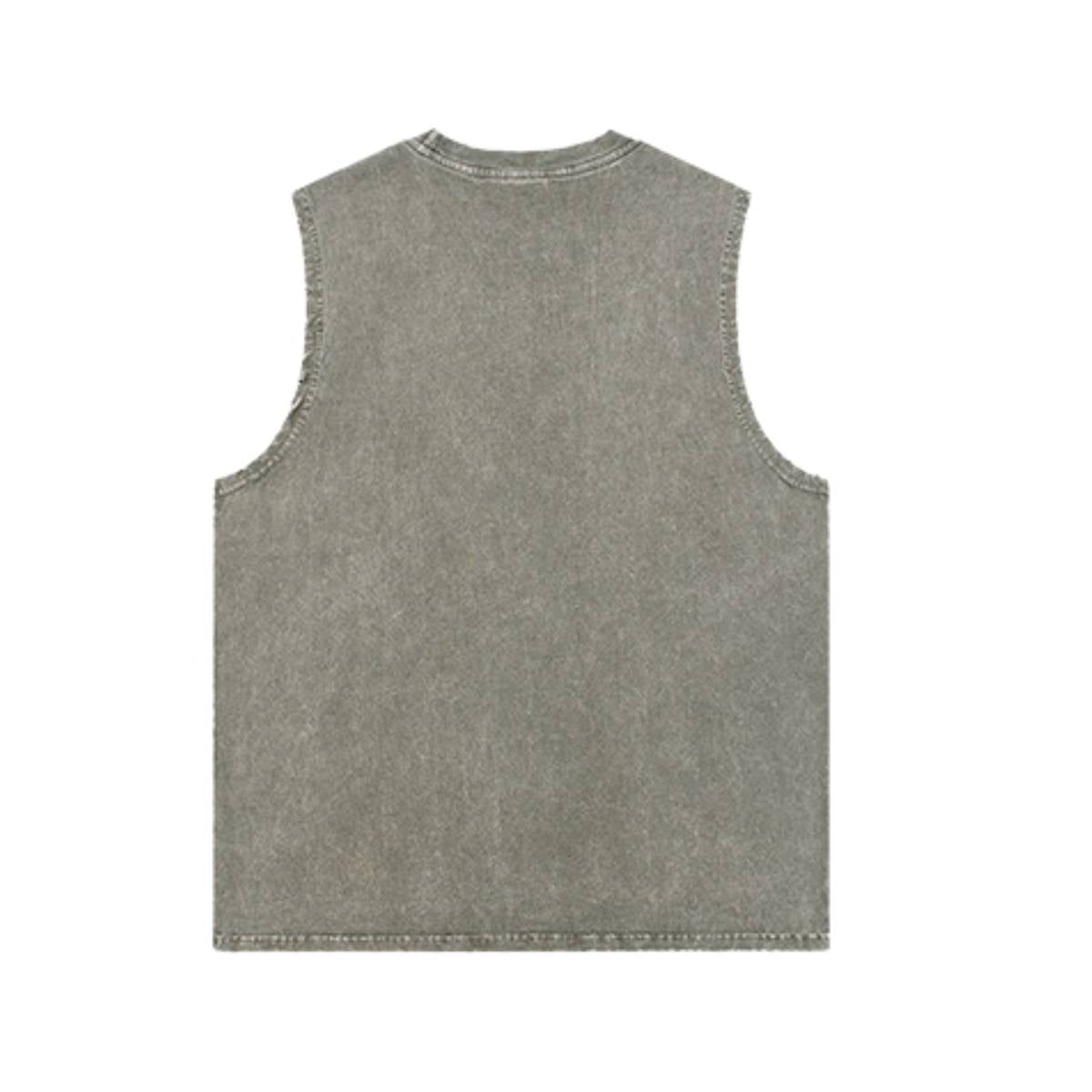 Camiseta sin mangas descolorida de 8 oz