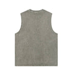 Camiseta sin mangas descolorida de 8 oz