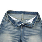 Washed Scythe Silhouette Wide Leg Denim Pants