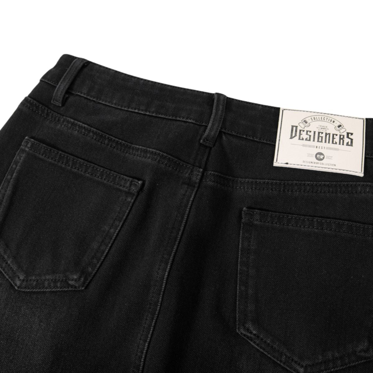 Falda vaquera con bordado de perlas y lavado vintage