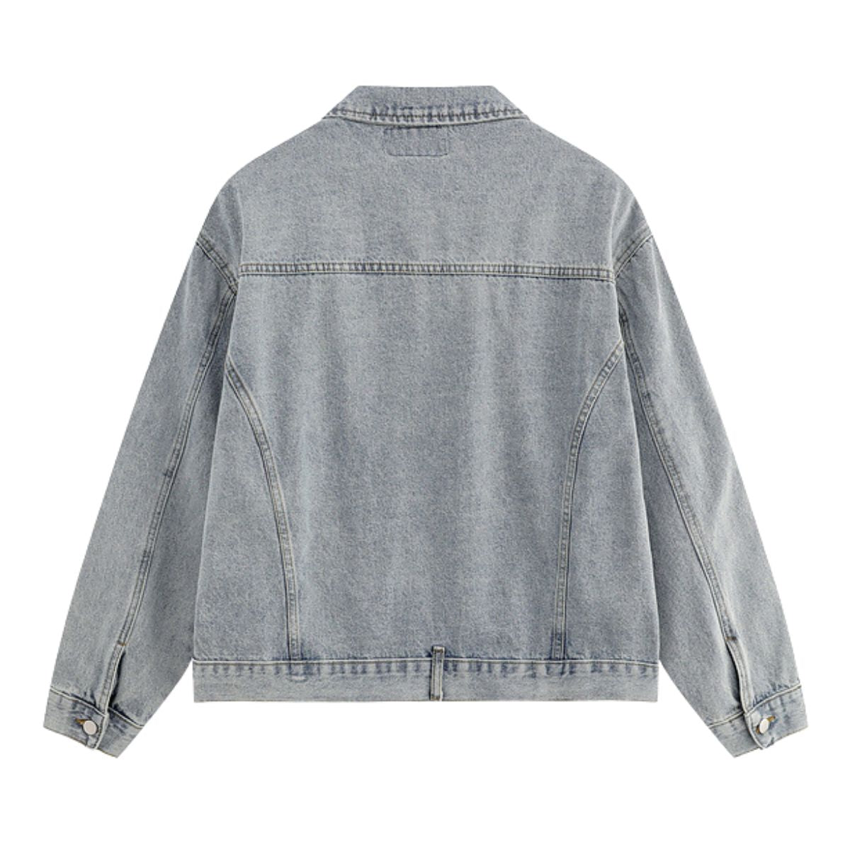 Unisex Loose Retro Workwear Washed Denim Jacket