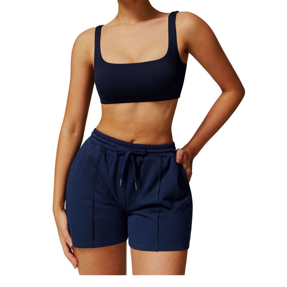 Women's Solid Pleated Cotton Shorts