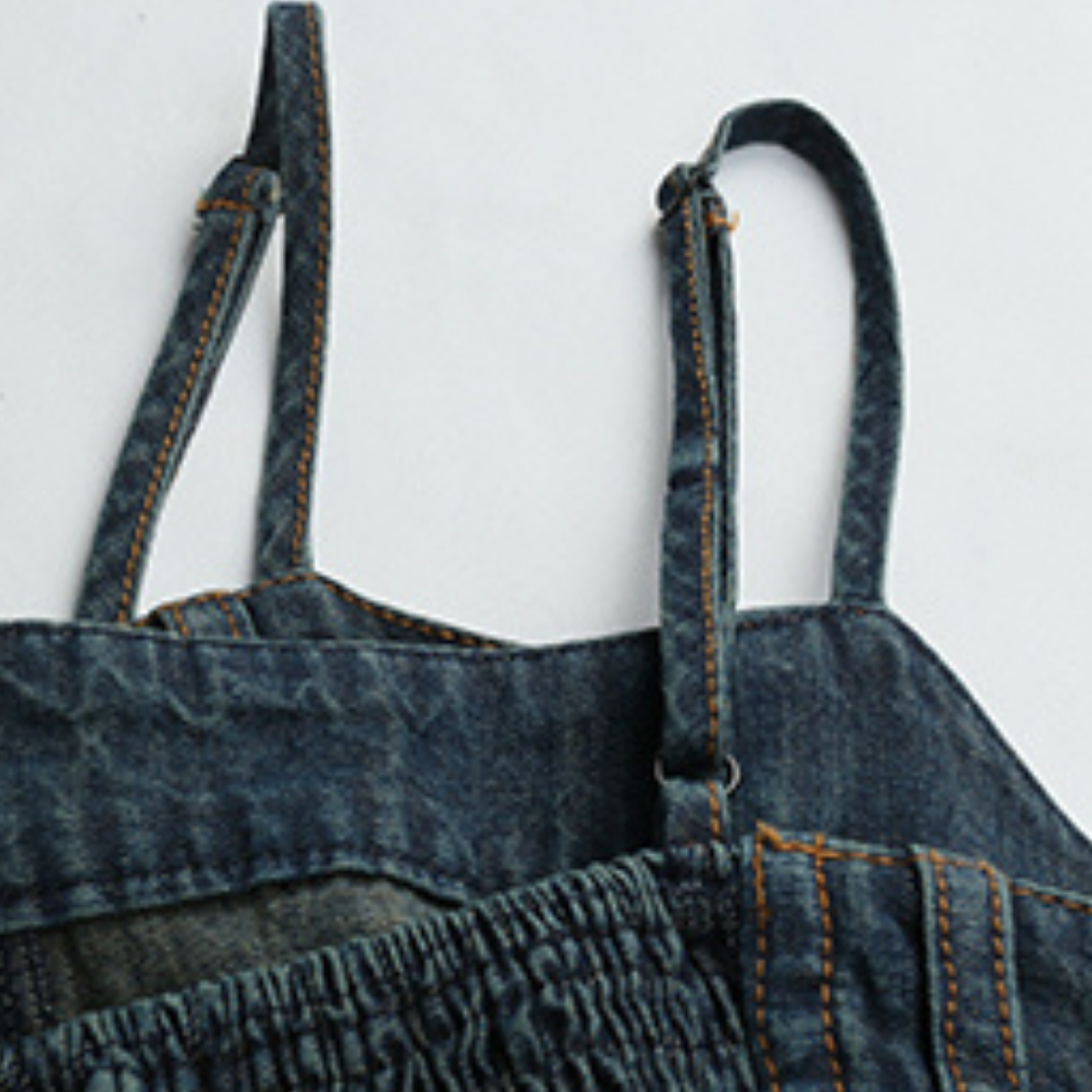 Women's Dark Denim Strappy Midi Dress