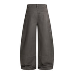 Washed Wrinkled Barrel with Zipper Pockets Cargo Pants