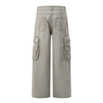 Washed Cargo Pants With Pocket‑in‑Pocket Structure