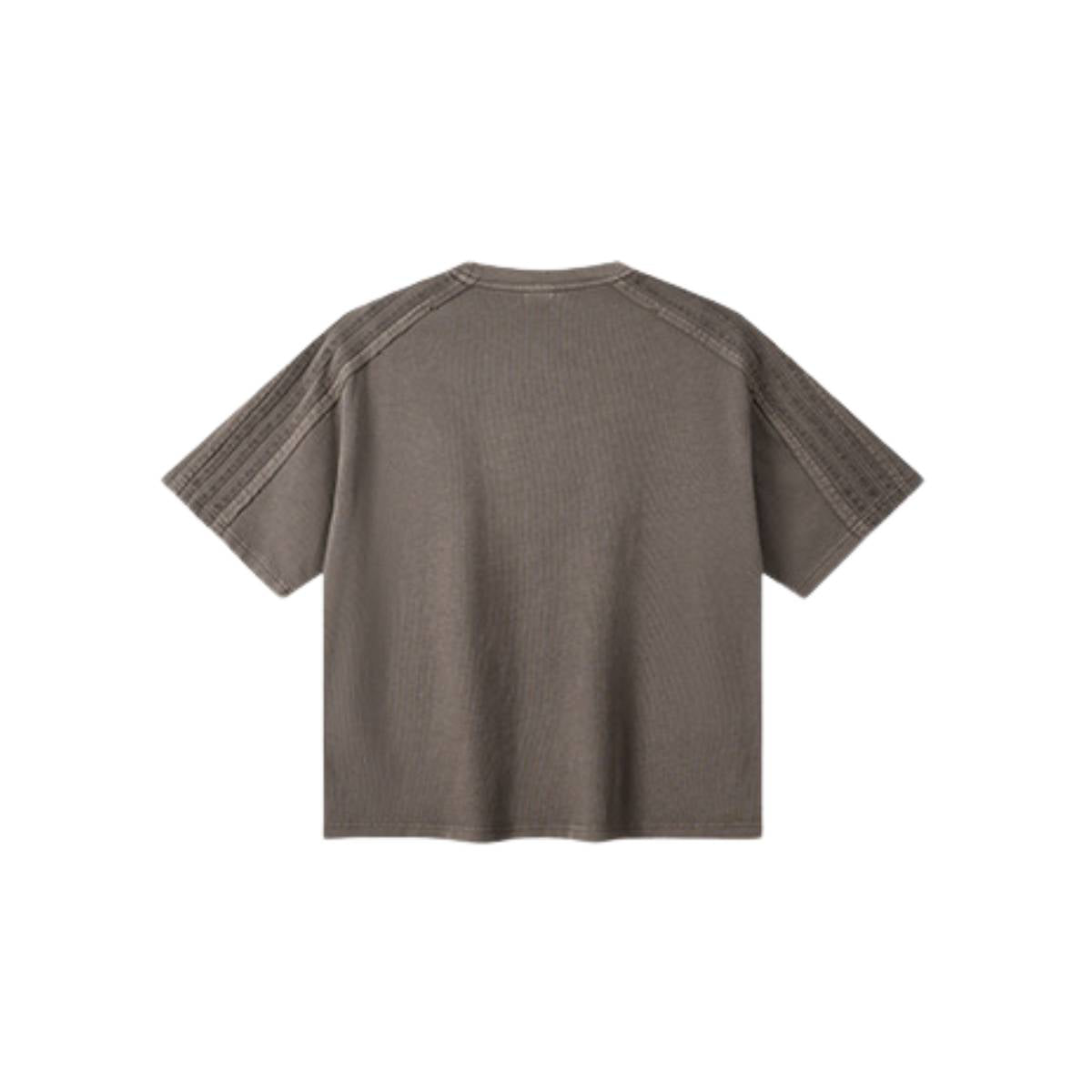 Camiseta destructiva de peso pesado con borde crudo de 10 oz