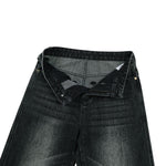 Vintage Washed Black Wide‑Leg Jeans