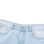 Light Wash Utility Cargo Pocket Wide Leg Jeans