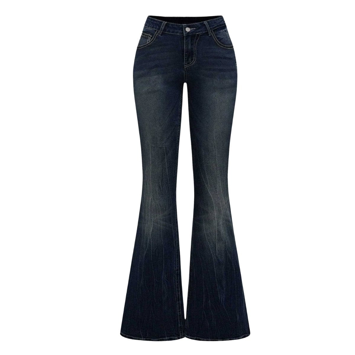 Women'sEmbroidered Y2K High Waist Stretchy Flared Jeans