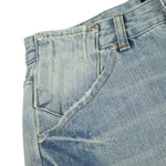 Vintage Blue Lightning Design Relaxed Denim Jeans