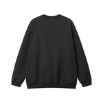Heavyweight Solid Distressed Crew Neck Sweatshirt