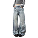 Vintage Washed Wide Leg Bootcut Denim Jeans