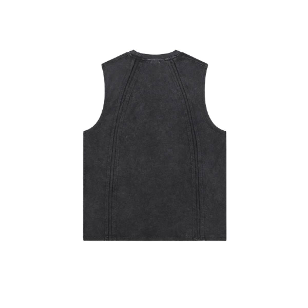 Camiseta sin mangas descolorida de 8 oz