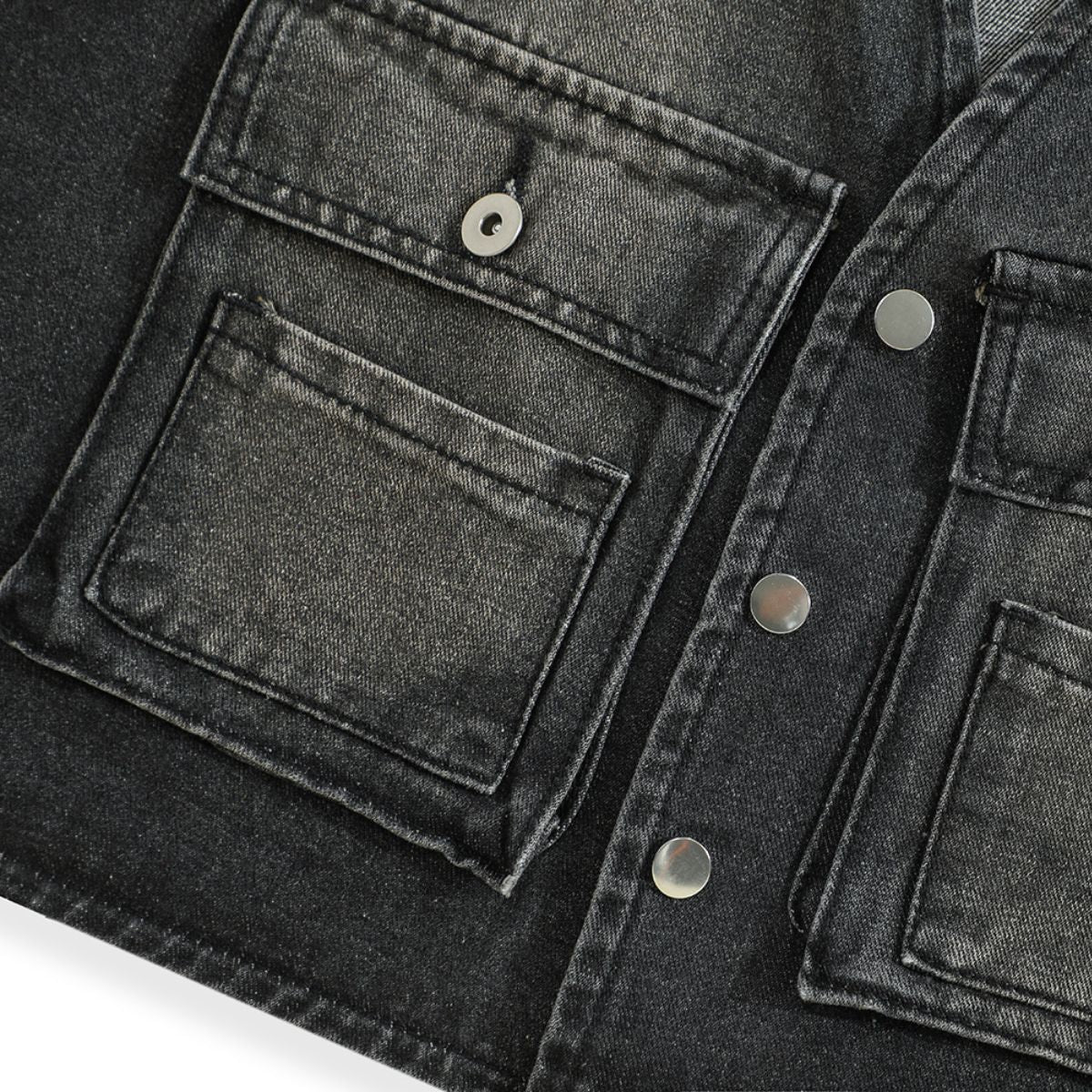 Vintage Wash Denim Ripped Vest