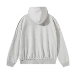 Washed Raw Edge Double Slider Zip Hoodie