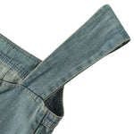 Falda vaquera con bordado de perlas y lavado vintage