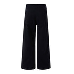 Pantalones de algodón con pierna ancha y color liso