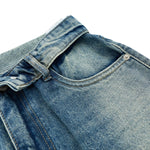 Fold Waist Wide Leg Jeans