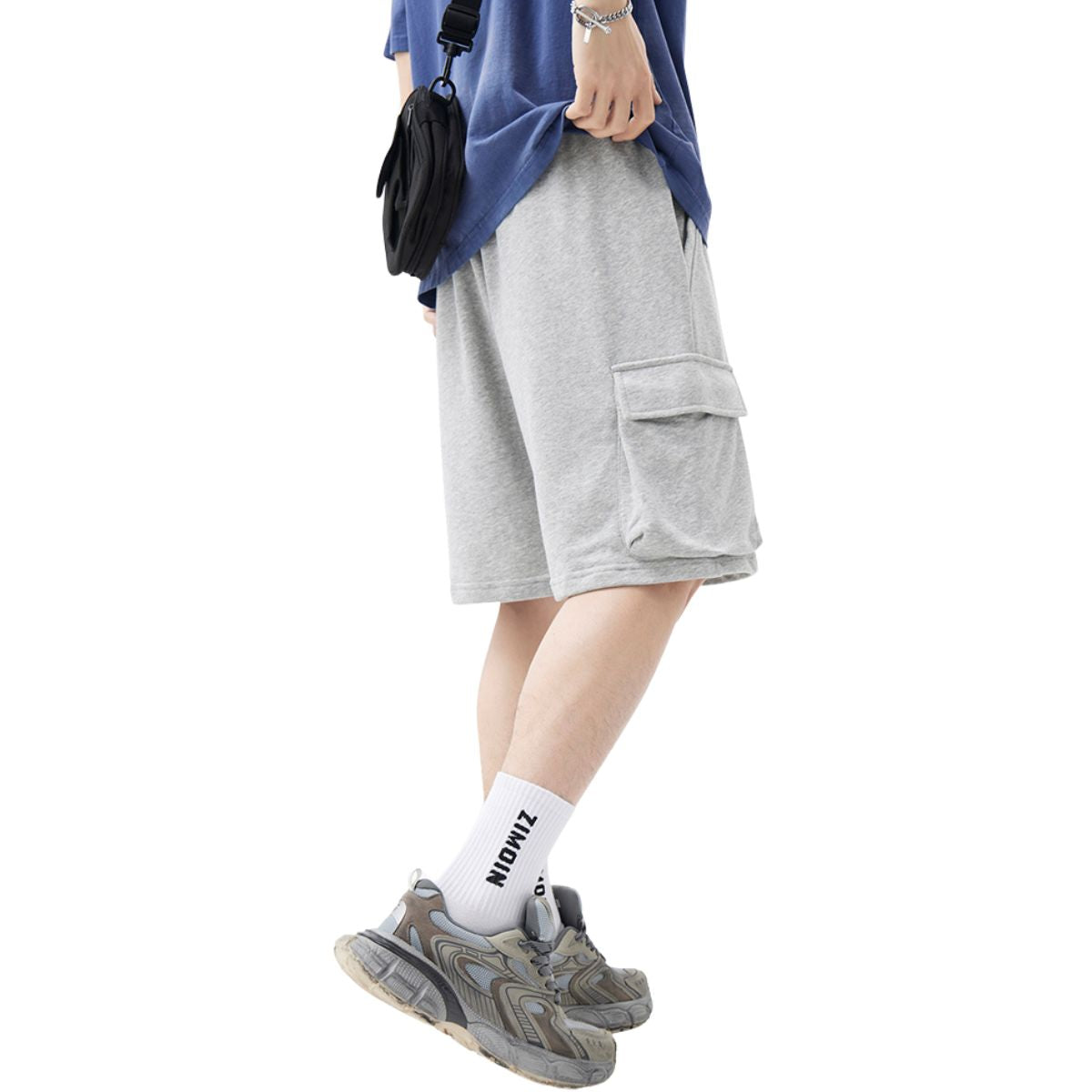 Solid Color Baggy Cargo Shorts