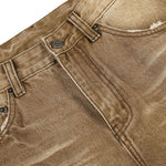 Ripped Whiskering Micro Flare Vintage Denim Jeans