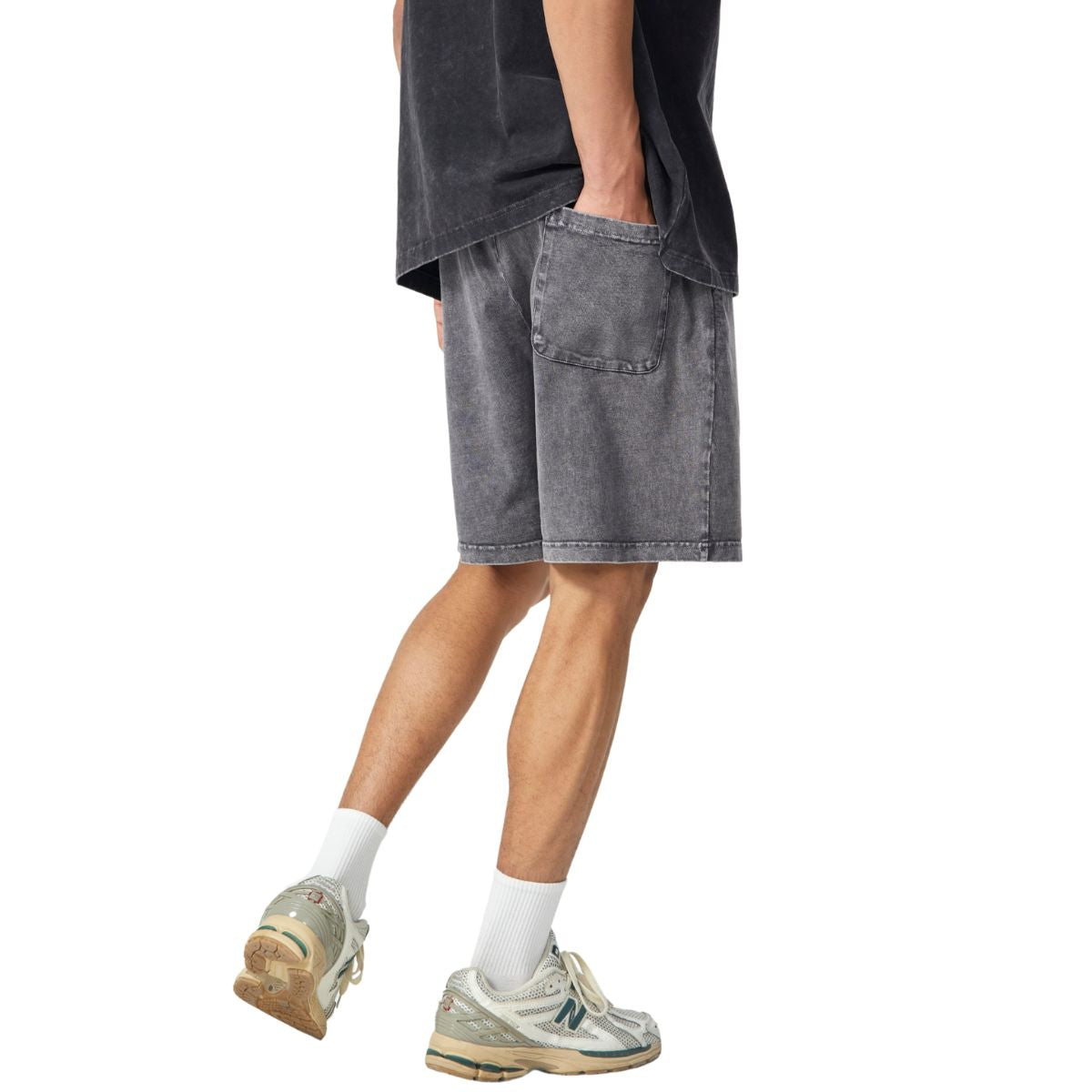 Pantalones cortos holgados con lavado vintage