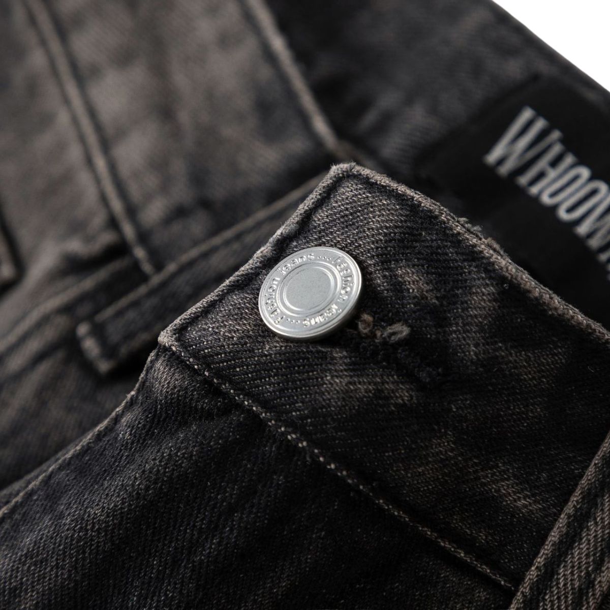 Vintage Washed Black Straight Leg Jeans