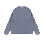 Washed Waffle Cotton Raglan Long Sleeve Tee 340G