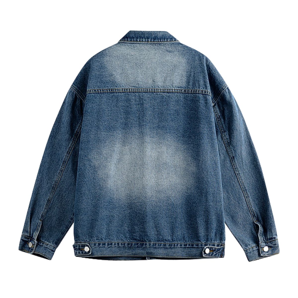 Men's Heavy Washed Vintage Loose Large Size Denim Jacket