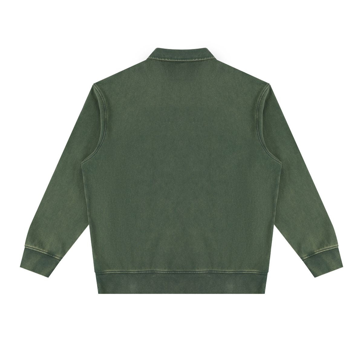 Heavyweight Washed Stand Collar Zip Polo Sweatshirt
