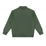 Heavyweight Washed Stand Collar Zip Polo Sweatshirt